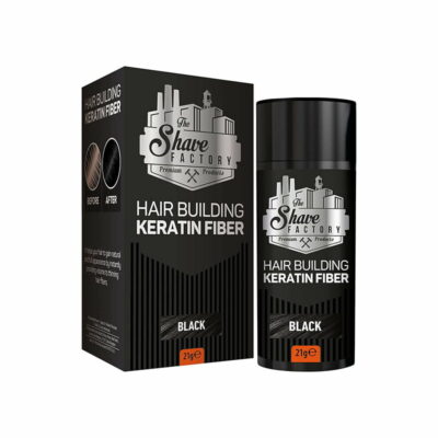 The Shave Factory Hair Building Keratin Fiber Ίνα Οικοδόμησης Μαλλιών Black 21gr