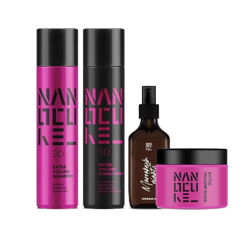 Keratin Nanocure 3D Extra Volume Set Shampoo 500ml & Conditioner 500ml & Argan Oil 100ml & Mask 250ml