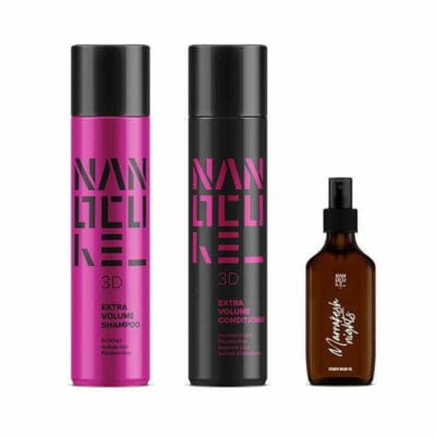 Keratin Nanocure 3D Extra Volume Set Shampoo 500ml & Conditioner 500ml & Argan Oil 100ml