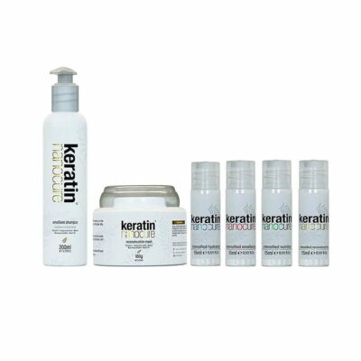 Keratin Nanocure Alcademy Hair Treatment Kit (Shampoo 200ml, Mask 180ml, Nutrition Oil 15ml, Emollient Oil 15ml, Hydration Oil 15ml, Reconstruction OIl 15ml)