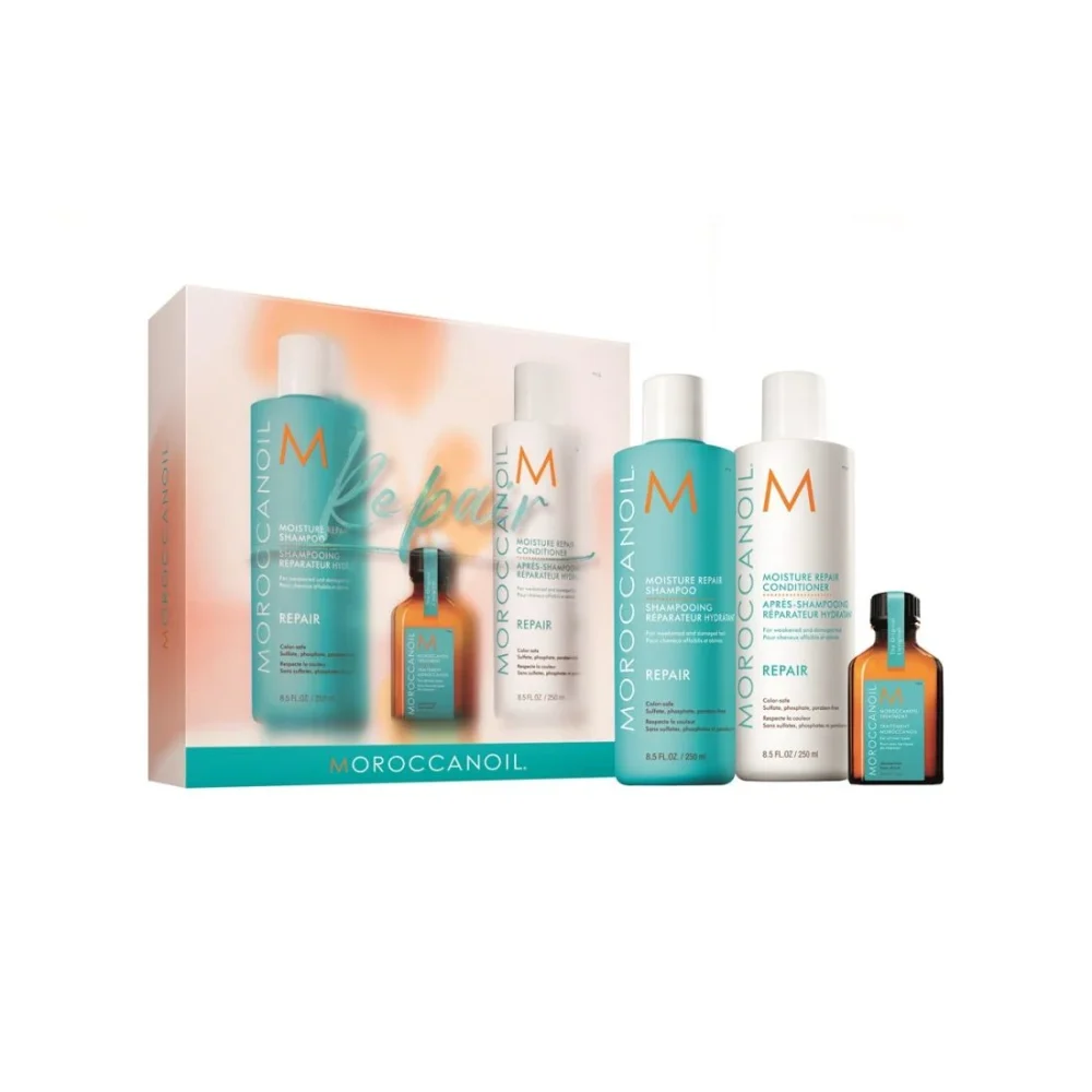 Moroccanoil Spring Repair Kit (Shampoo & Conditioner Duo 250ml, Oil Treatment 25ml & ΔΩΡΟ Body Lotion Fragrance Originale 10ml)